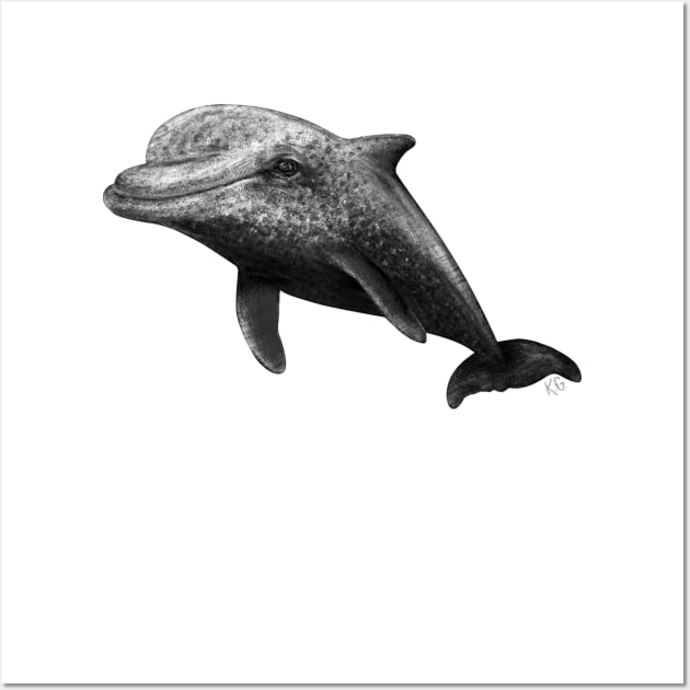 Spotted Dolphin Drawing Wall Art by ArtistheJourney